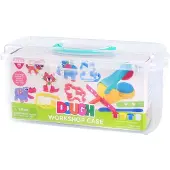 Playgo klei speelset workshop koffer met 4 kleipotjes en accessoires.