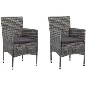 Merkloos Set van 2 Eetkamerstoelen voor Buiten in Polyrotan