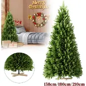 XMTECH , kunstkerstboom, 180 cm, moeilijk ontvlambaar, PVC spar, met houten voet