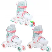 Croxer Inez 3-in-1 verstelbare rolschaatsen maat 34-37 LED