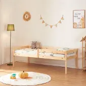 OEM Kindercamabed – Stapelbed – Uitschuifbaar kinderbed – Bed met opbergruimte – 90x200 cm – Natuurlijk hout