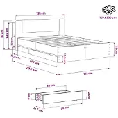 vidaXL bedframe met opbergruimte en hoofdeinde, Artisan-eikenhout