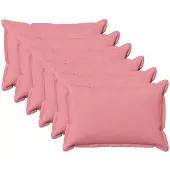 vidaXL Kussensloop 6 st HOUTEN Roze 50 x 80 cm Faux Linnen