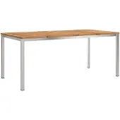 vidaXL Eettafel, 180x90x75 cm, massief acaciahout en roestvrij staal