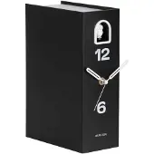 Karlsson Book Owl Tafelklok | 9.5x25x17.4cm | Zwart