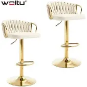 OEM Barstoelen set – Verstelbare barstoelen – Zachte zitting – Metalen frame – Hoogte 77-98 cm