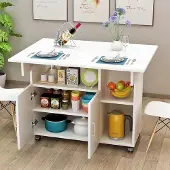 OEM Eettafel met planken, ruimtebesparend, MDF, 80x70x75 cm, modern design