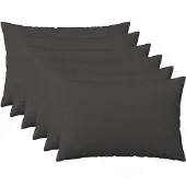 vidaXL Kussensloop 6 st HEERLEN Donkergrijs 40 x 60 cm Stof