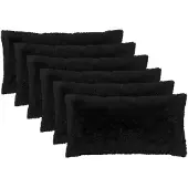 vidaXL Kussensloop 6 st HEERLEN Zwart 40 x 70 cm PV Fleece