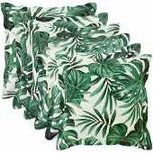 vidaXL Kussensloop 6 st HOUTEN Bladpatroon 35 x 35 cm Polyester