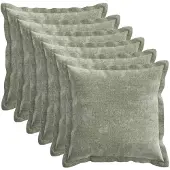 vidaXL Kussensloop 6 st HOUTEN Groen 40 x 40 cm Chenille Stof