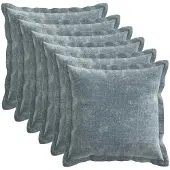 vidaXL Kussensloop 6 st HOUTEN Lichtblauw 40 x 40 cm Chenille Stof