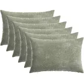 vidaXL Kussensloop 6 st HEERLEN Groen 30 x 50 cm Chenille Stof