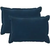 vidaXL Kussensloop 2 st HOUTEN Blauw 40 x 60 cm Microfiber Fleece