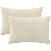 vidaXL Kussensloop 2 st HEERLEN Crèmekleurig 50 x 75 cm