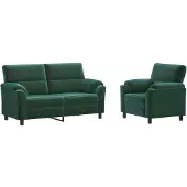 vidaXL Bankstel 2 pcs Donkergroen fluweel