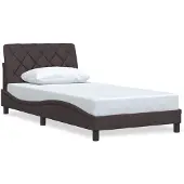 vidaXL Bedframe zonder matras, donkerbruin, 100x200 cm, stof