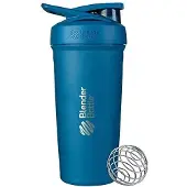 BlenderBottle Strada Shaker Cup Geïsoleerde RVS Waterfles met Draadklopper, 24-Ounce, Blauw