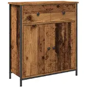 vidaXL Dressoir 70x30x80 cm bewerkt hout oud houtkleurig