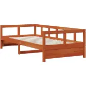 vidaXL Slaapbank zonder matras 80x200 cm massief grenenhout wasbruin