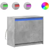 vidaXL Dressoir met LED 72x34x61 cm bewerkt hout betongrijs