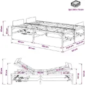 vidaXL Elektrisch verstelbaar bedframe, zwart, 150 x 200 cm, staal