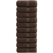 vidaXL Premium washandjes SOLUND 10 stuks bruin 30x30 cm 600 g/m²