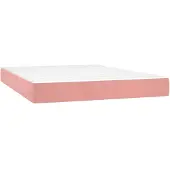 vidaXL Pocketveringmatras medium 140x210x20 cm fluweel roze