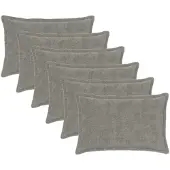 vidaXL Kussensloop 6 st HOUTEN Lichtgrijs 40 x 60 cm Nep Konijnenbont