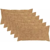 vidaXL Kussensloop 6 st HEERLEN Taupe 40 x 70 cm Nep Konijnenbont