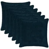 vidaXL Kussensloop 6 st HOUTEN Marineblauw 50 x 50 cm Nep Konijnenbont