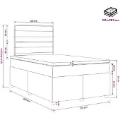 vidaXL Boxspringbed met matras met hoofdeinde Blauw 120 x 200 cm Stof