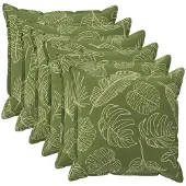 vidaXL Kussensloop 6 st HOUTEN Blad Design 80 x 80 cm Polyester