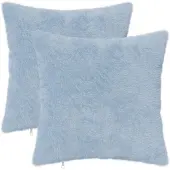 vidaXL Kussensloop 2 st HEERLEN Lichtblauw 40 x 40 cm Nep Konijnenbont