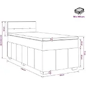vidaXL Boxspringbed met matras Donkergrijs 90 x 190 cm Stof