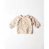 HEMA Newborn sweater sweatstof hartjes zand