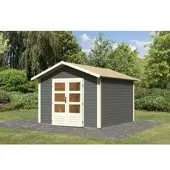 Karibu Woodfeeling tuinhuis, model Talkau, kleur: terragrauw; artikelnummer: 83341