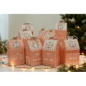 Dripio Adventskalender om zelf te vullen, 24 vakken, kersthuisje, 8x8x14 cm