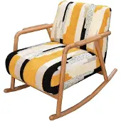 AEA Designer Schaukelstuhl Wohnzimmer Einsitzer Bunder Einsitzer Holzgestell