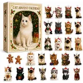 Dripio Kattenadventskalender 2026, 24 verrassingen, acryl hangers, kerstdecoratie