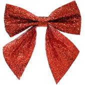 Décoris Kerstrik | | 12 x 13 cm (Rood, Glitter)