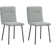 Merkloos Set van 2 Eetkamerstoelen in Lichtgrijs Velvet