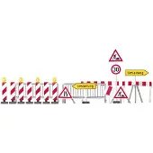 Busch 5937 H0 Set van 7 stuks Waarschuwingspaal Met knipperschakeling Bouwpakket