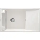 Deante Magnetische granieten spoelbak met één kom en geïntegreerde afvoer