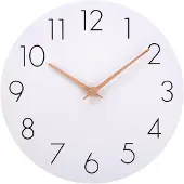 Dripio Wandklok, 30 cm, MDF-hout, retro-design, quartz uurwerk, geruisloos, wit