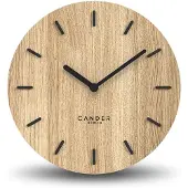 Dripio Wandklok van eikenfineer, 30 cm, geruisloos, modern design