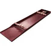 Cougar Dutch Shuffle Board Sjoelbak Wedstrijd, Hout, Donkerbruin | Sjoelbak 200 x 40 cm, 30 schijven | Holle sjoelschijven | Competitieformaat