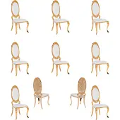 AEA Design 8x Stühle Gruppe Set Polster Esszimmer Stuhl Garnitur Sessel