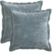 vidaXL Kussensloop 2 st HOUTEN Lichtblauw 40 x 40 cm Chenille Stof