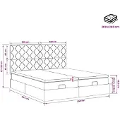 vidaXL Ottoman bed met matras en hoofdeinde, 2 stuks, donkerblauw, fluweel